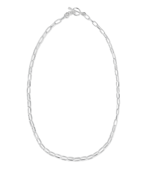 Rectangular Link Silver Necklace