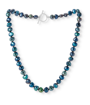 18" Short Pearl Necklace - Teal