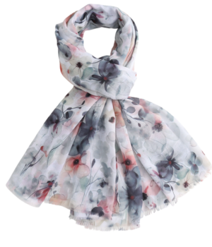 Painted Flowers Scarf - Grey 2.png