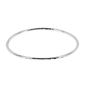 Thin Hammered Silver Bangle