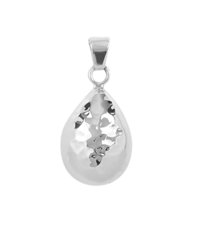 Hammered Silver Teardrop Pendant
