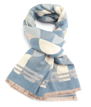 blue cream Retro circles scarf .png