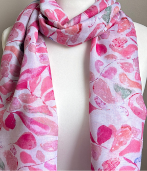 Teardrop Leaf Scarf - Pink