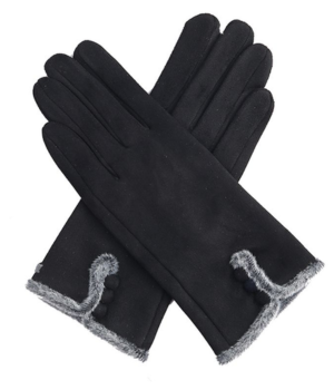 Black Button and Faux Fur Detail Gloves.png