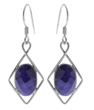 Framed Teardrop Earring - Sapphire Quartz