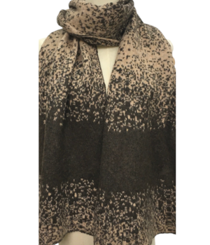 Graded Dappled Print Soft Scarf - Brown