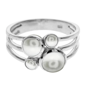 4 Small Stone Split Band Ring - Freshwater Pearl