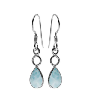 Small Tear Drop Loop Earrings - Larimar