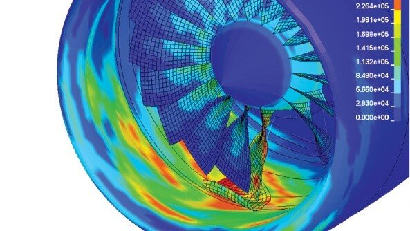 Figure 6: Bird Strike simulation using MSC Nastran