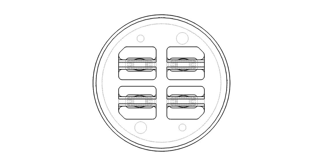 Figure 2b: Flat profile extrusion die front arrangement
