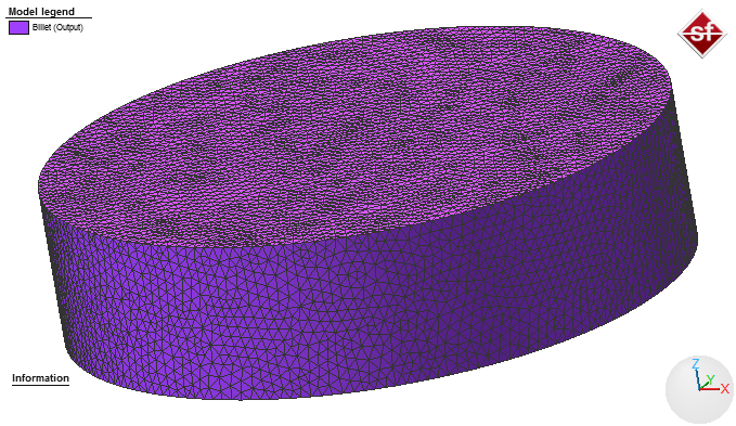 Fig 3a: Billet meshing using Simufact Forming