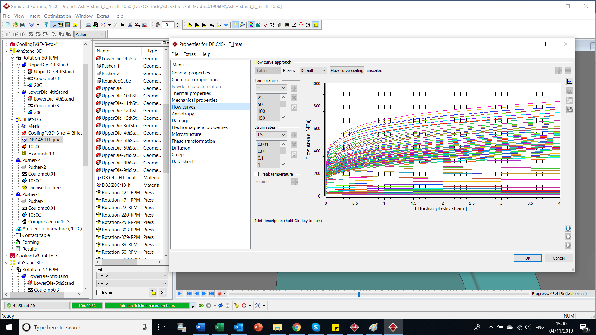 Figure 2 - Flow Curves in SIMUFACT.FORMING