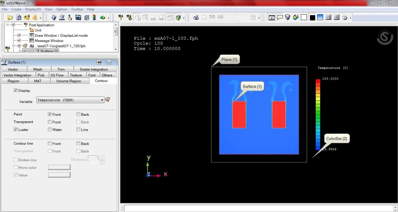 Figure 7 - Results presentation in scFlow - Temperature distribution as an example