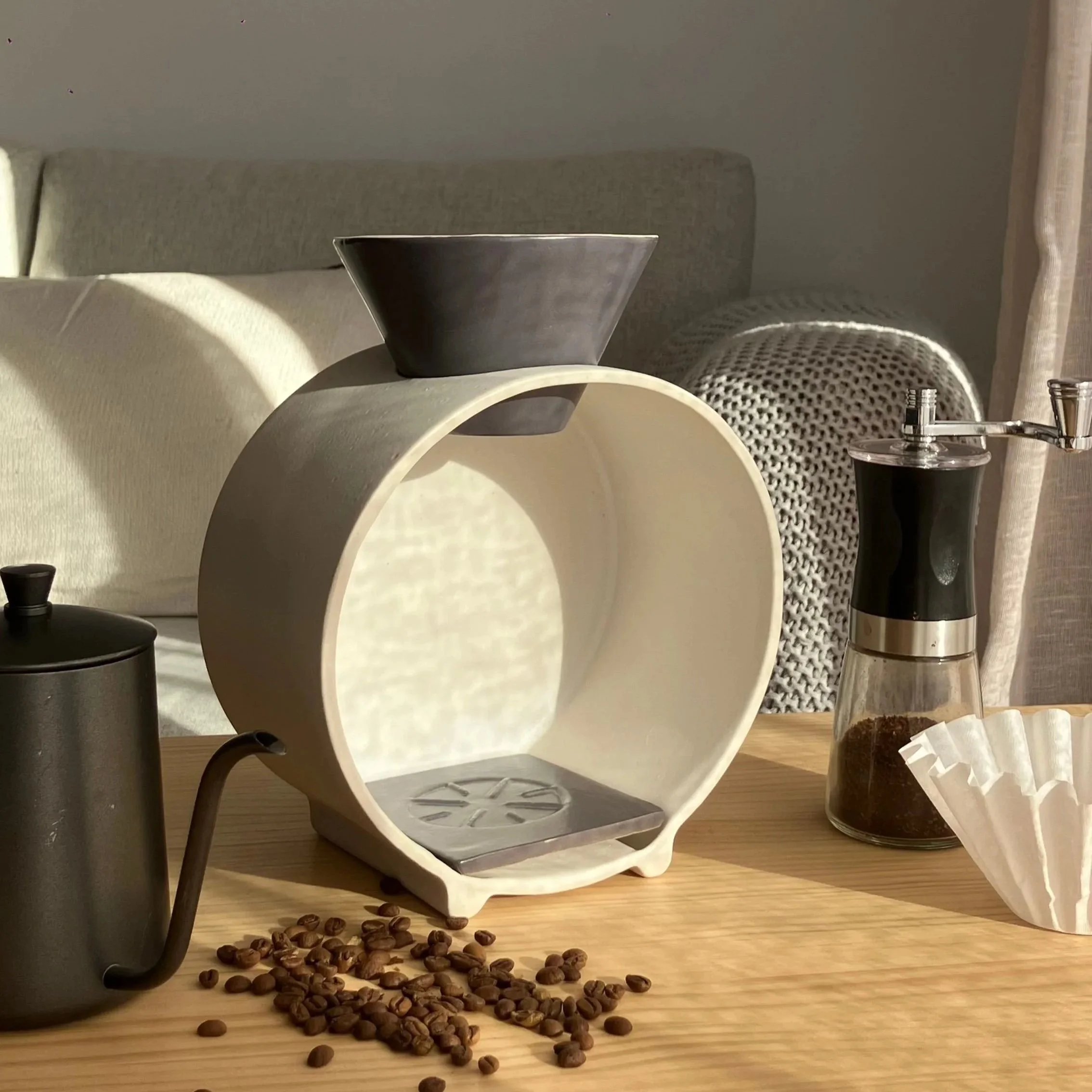 Coffee Dripper - Blanco y Gris