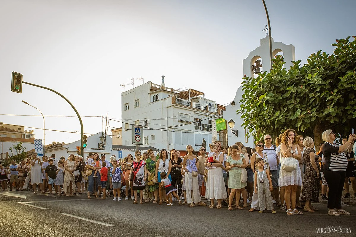 Mergelės Karmen procesija Caleta de Velez mieste | Andalūzija. Virgen Extra