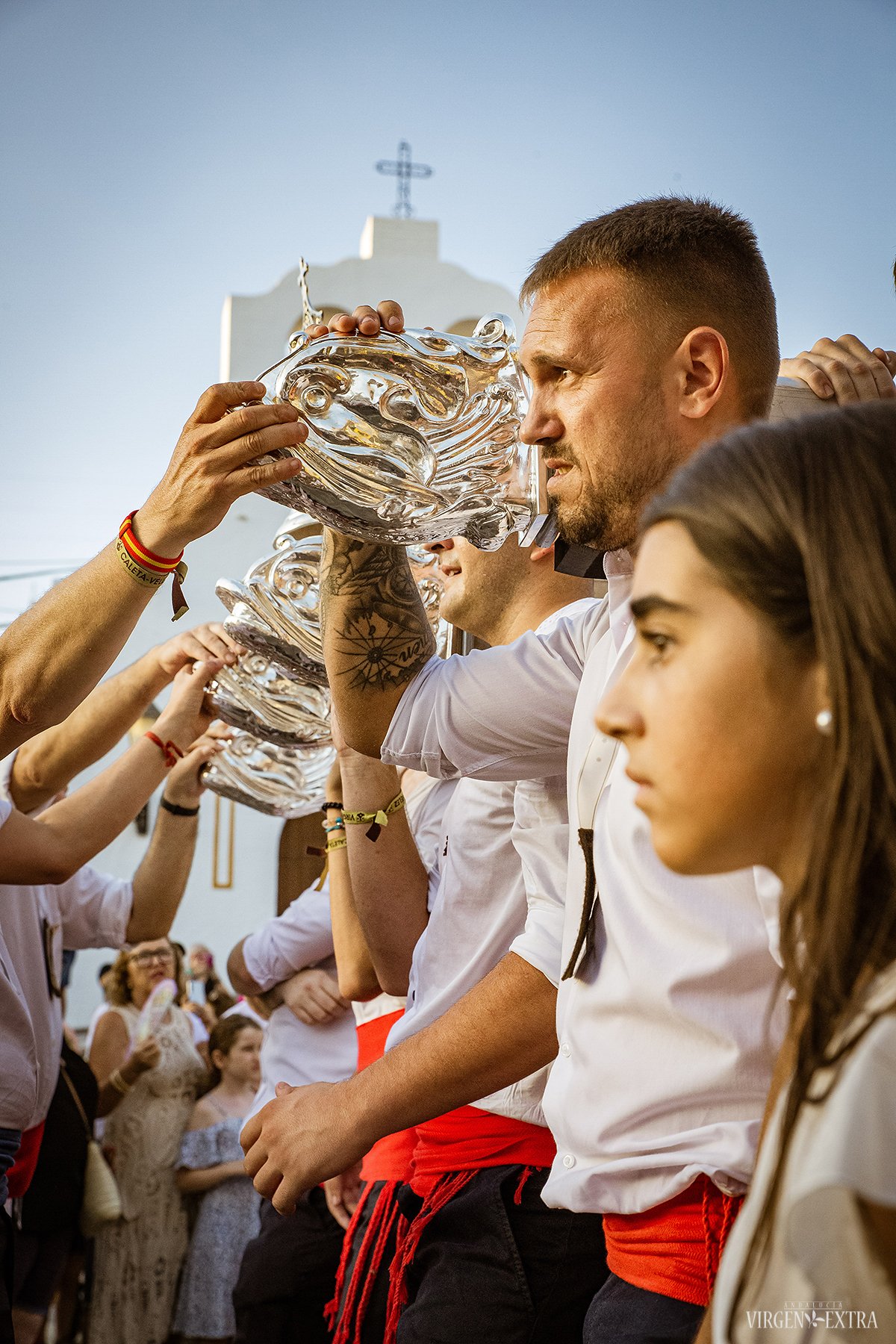 Mergelės Karmen procesija Caleta de Velez mieste | Andalūzija. Virgen Extra