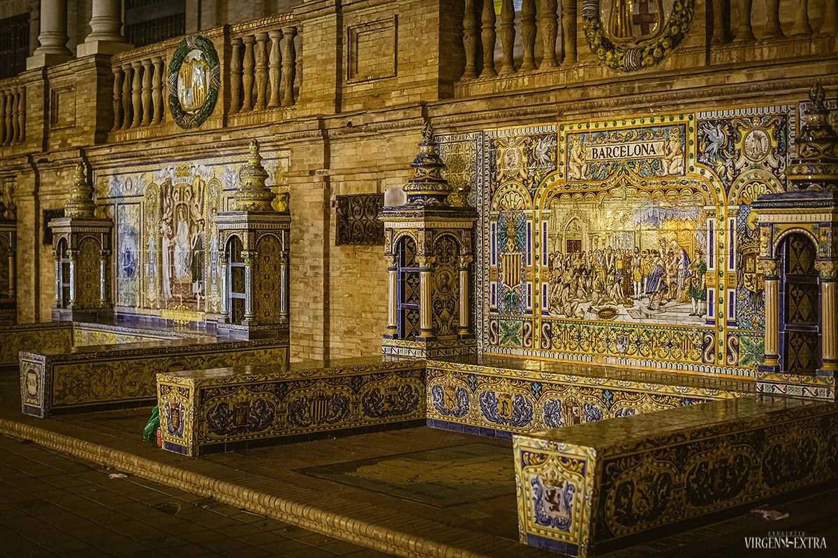 Ispanijos aikštės plytelės Sevilijoje | Andalūzija. Virgen Extra