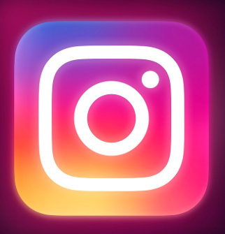 Instagram logo with a gradient rainbow background.