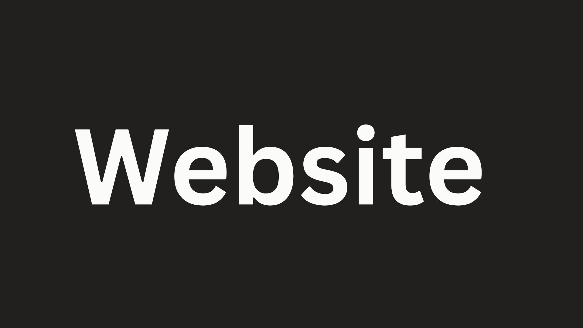 Black background with white text reading 'Website' in large font.
