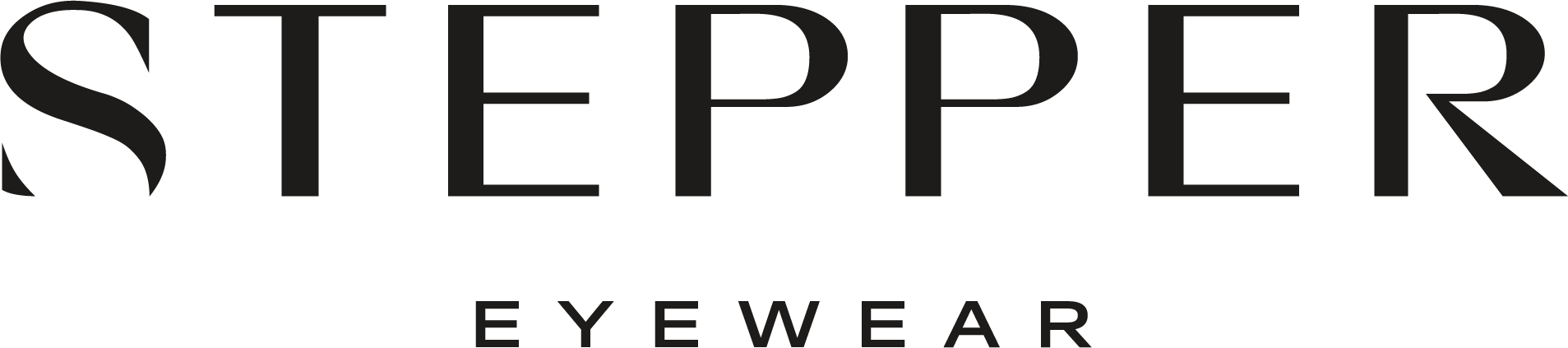 Logo of Stepper Eyewear in black and white with the brand name displayed prominently.