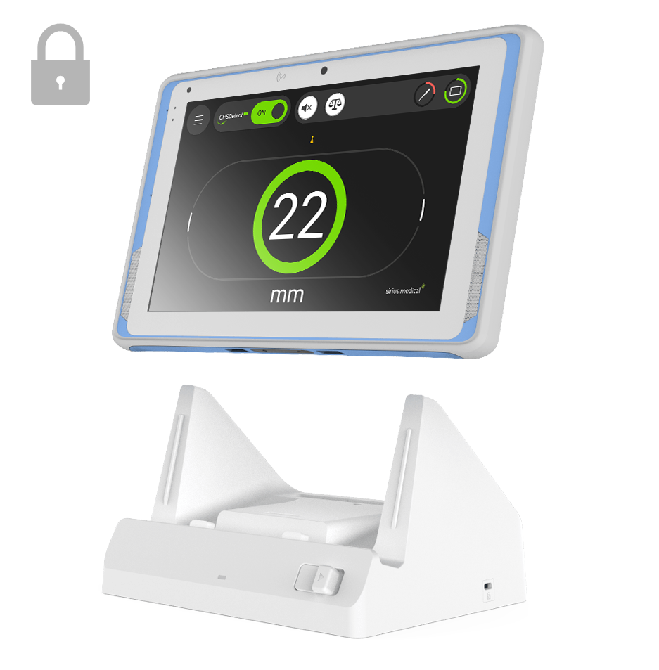 The user interface for Sirius Medical’s Altair tumour-localisation system, designed to improve usability on the Advantech AIM-68H medical tablet.