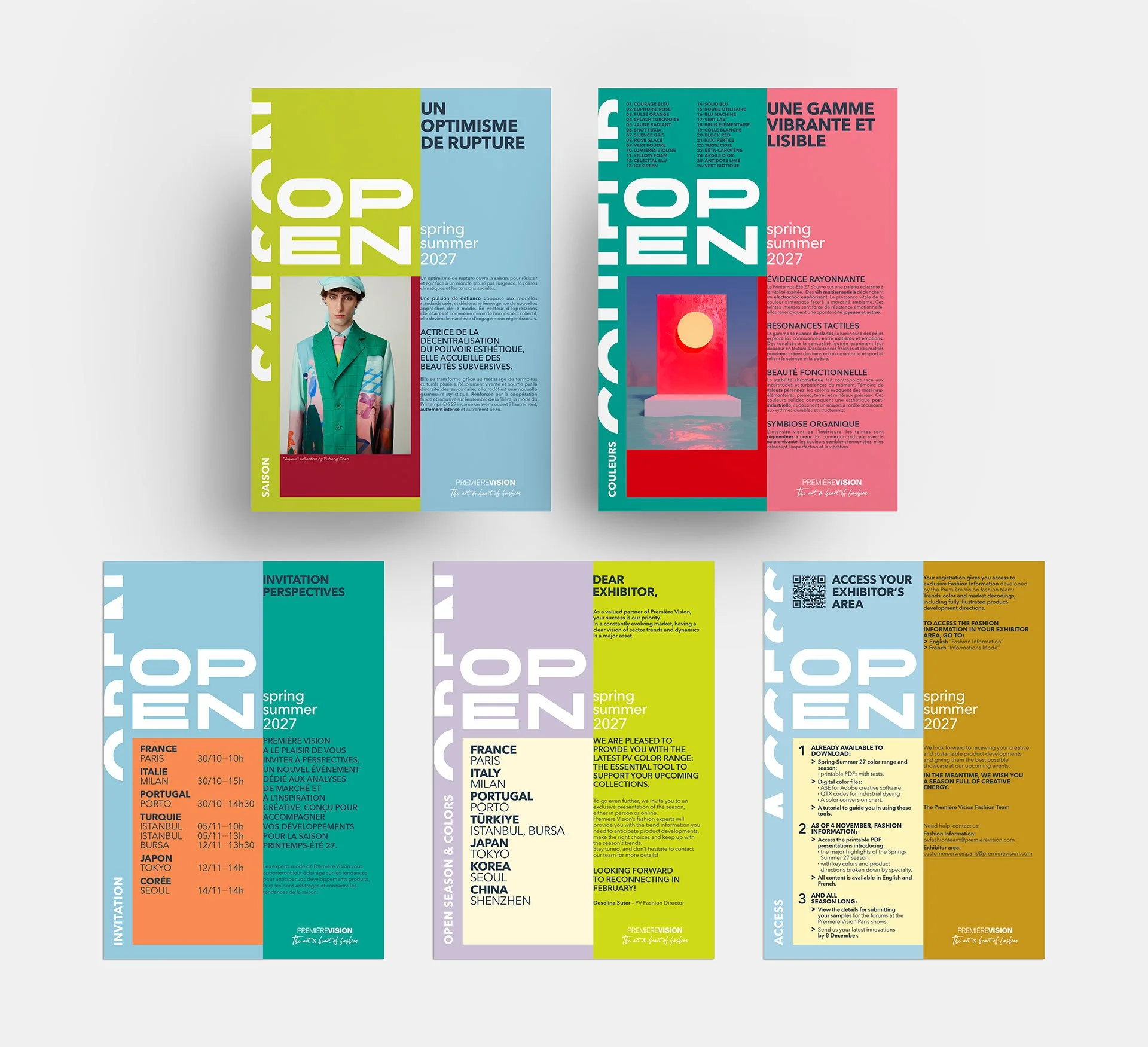 Charte graphique des documents saison : Textes saison/couleurs, nuancier et poster