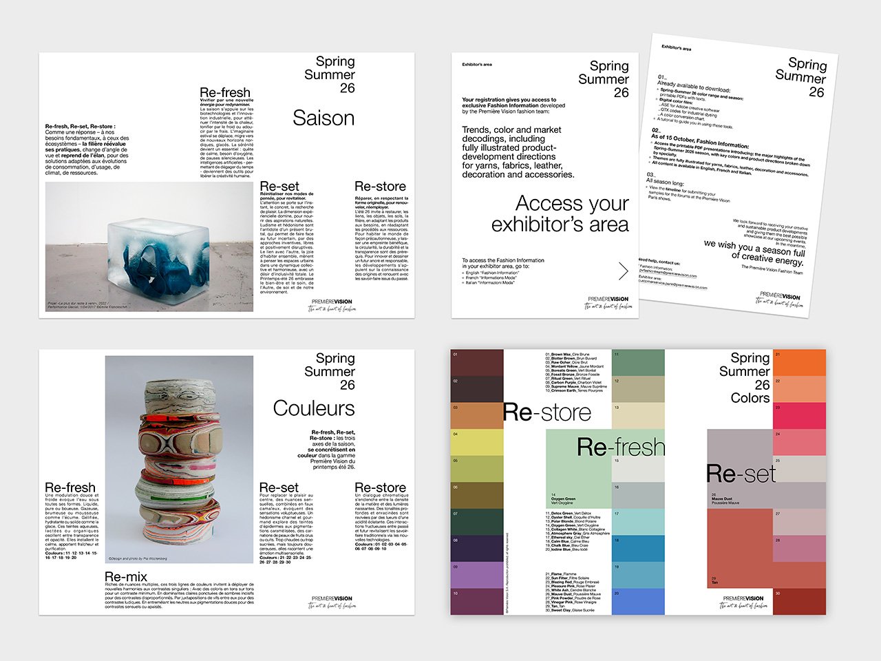 DA pour tous les documents de la saison : textes saison/couleurs, posters…