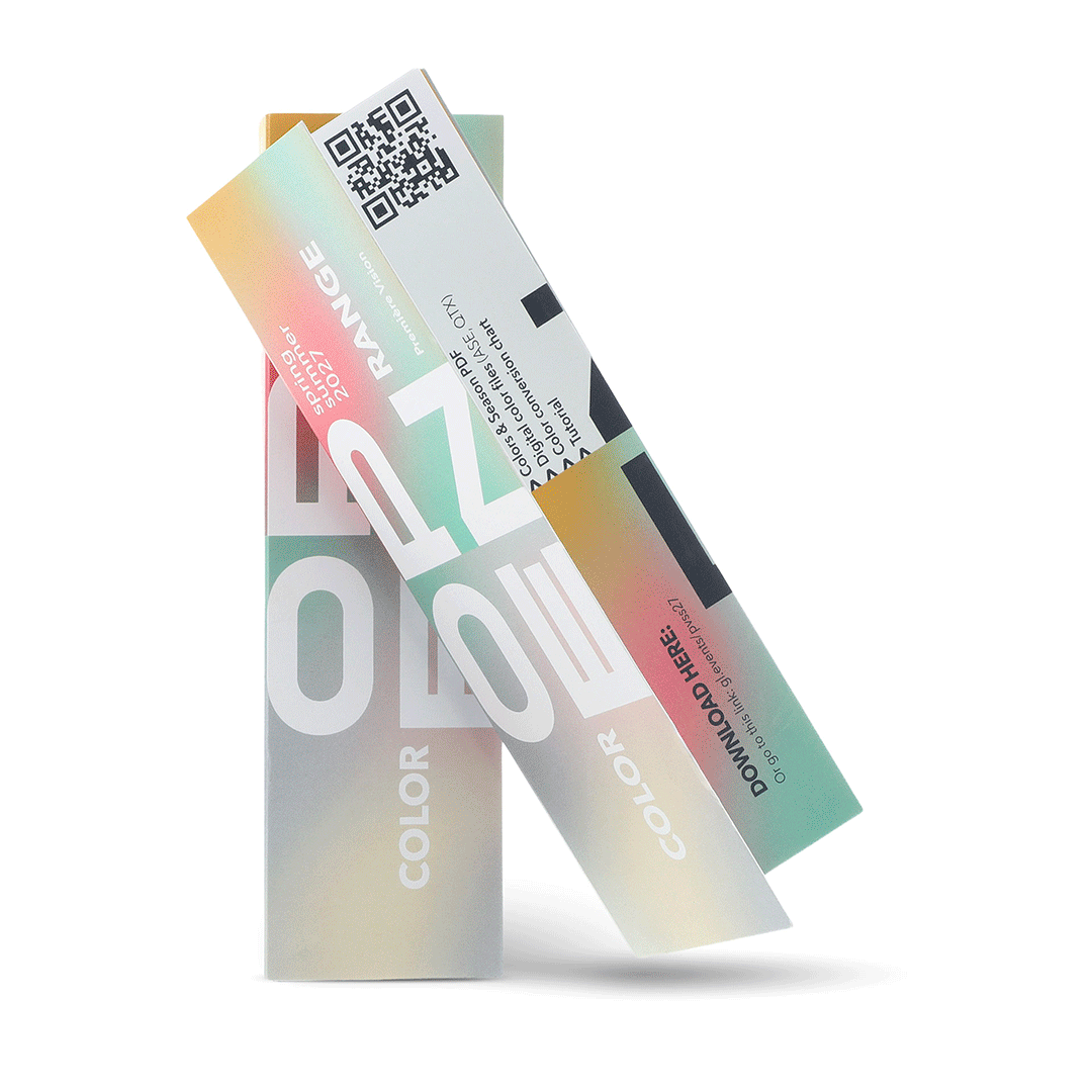 Packaging du nuancier de la saison en éventail