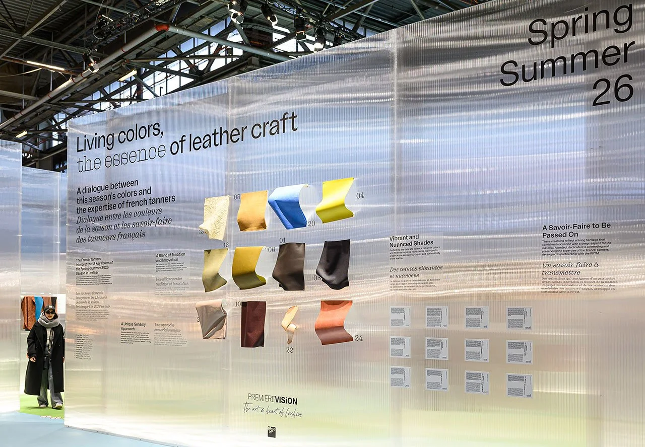 DA signalétique salon - Panneau tendances Cuir