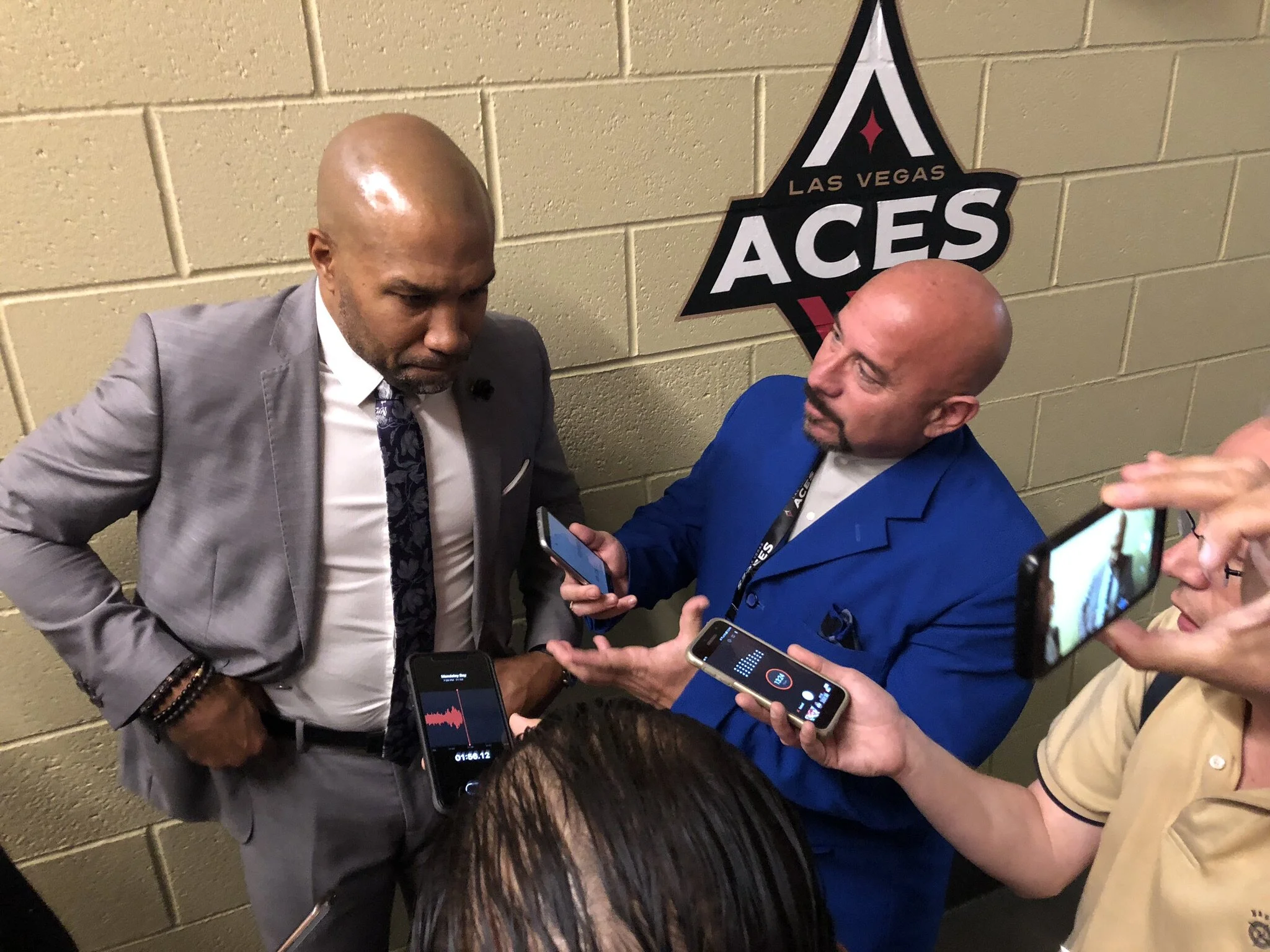 Former NBA great Derek Fisher was in town with the WNBA's Los Angeles Sparks. The head coach is here speaking after a game.
