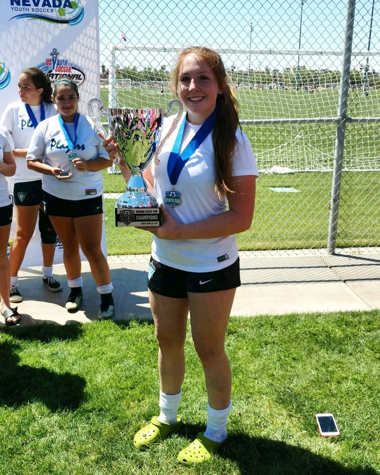 Brooke Hawley after her team won the 2017 State Cup. (Photo courtesy: Hawley family)