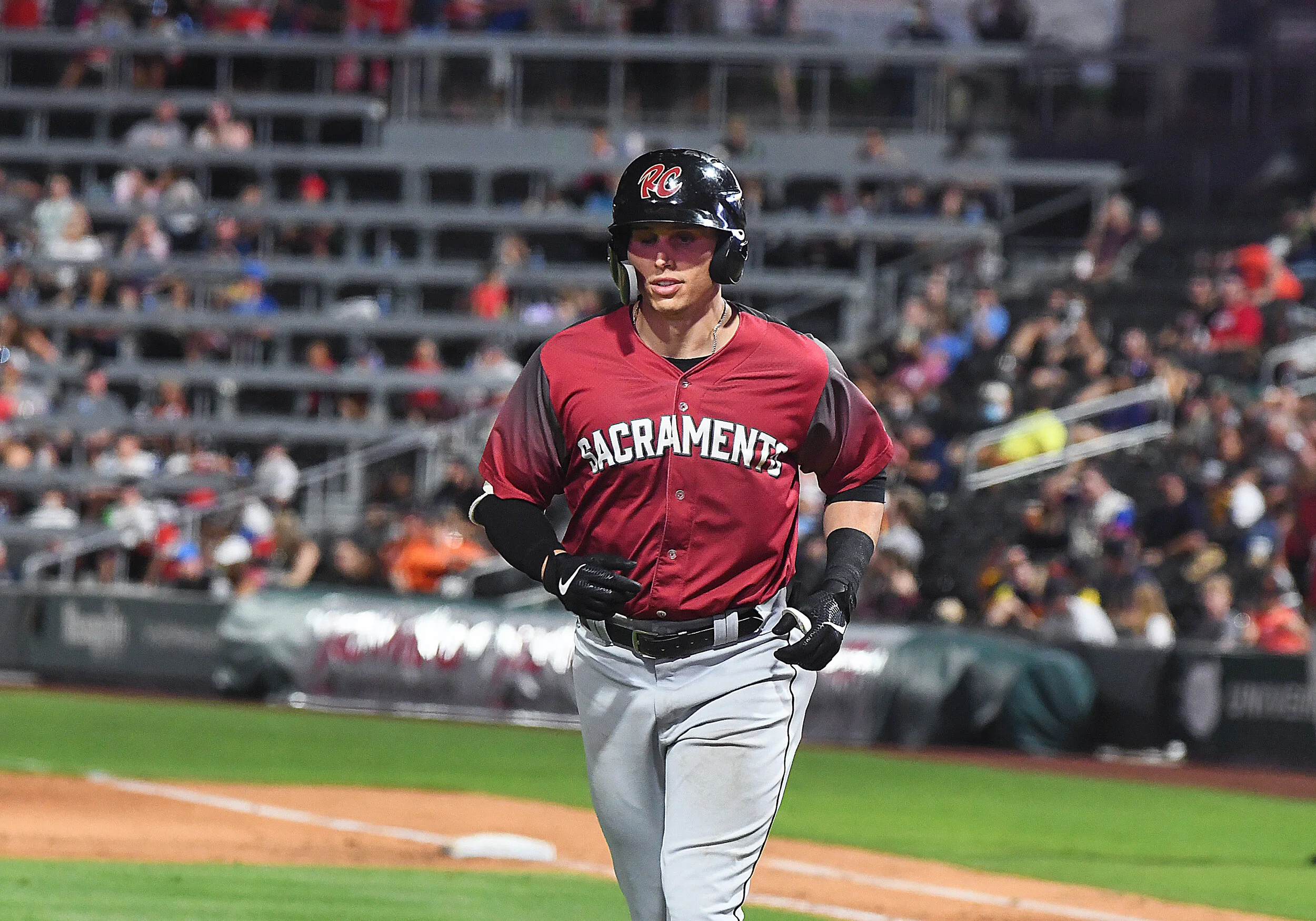 Nearly 13 months after surviving a suicide attempt with a self-inflicted gunshot wound, Las Vegas-product Drew Robinson started for the Sacramento Rivercats in his hometown, against the Aviators. (Photo courtesy Las Vegas Aviators, Steve Spatafore)