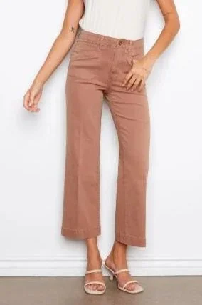 Charlie B Desert Cropped wide Leg Twill Pants