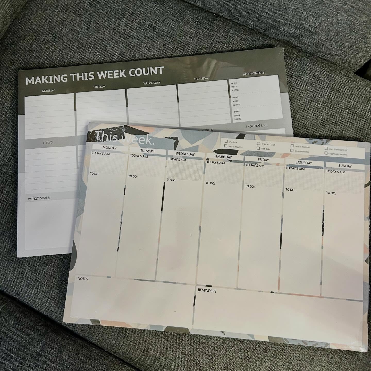 Happy Toonie Tuesday! 😁

Start 2026 with your sh*t together!! 
Grab a weekly desk planner! 🗓️ 

These planners come in 2 different designs! 🖊️

Perfect for starting the new year off right. 🥰

ONLY $2.00 plus tax‼️

AVAILABLE from now until next T