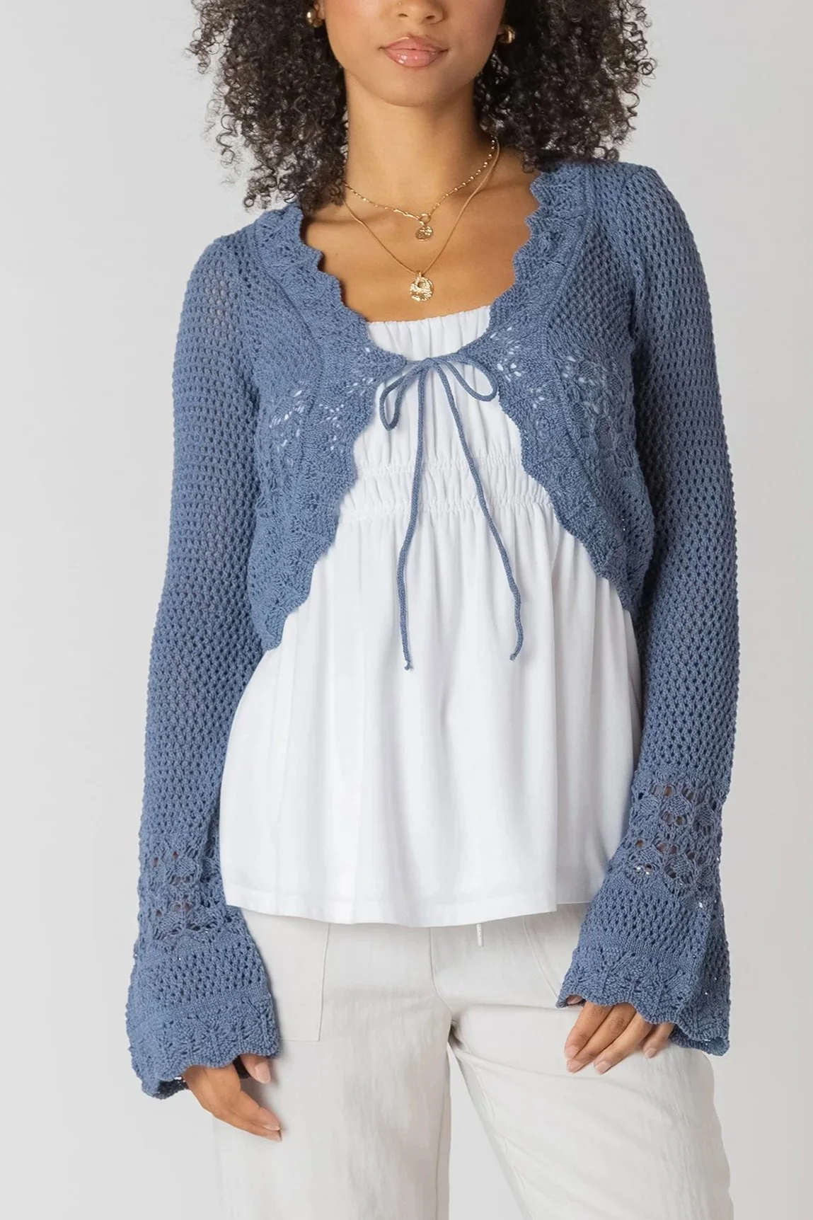 Room 34 Indigo Crochet Top