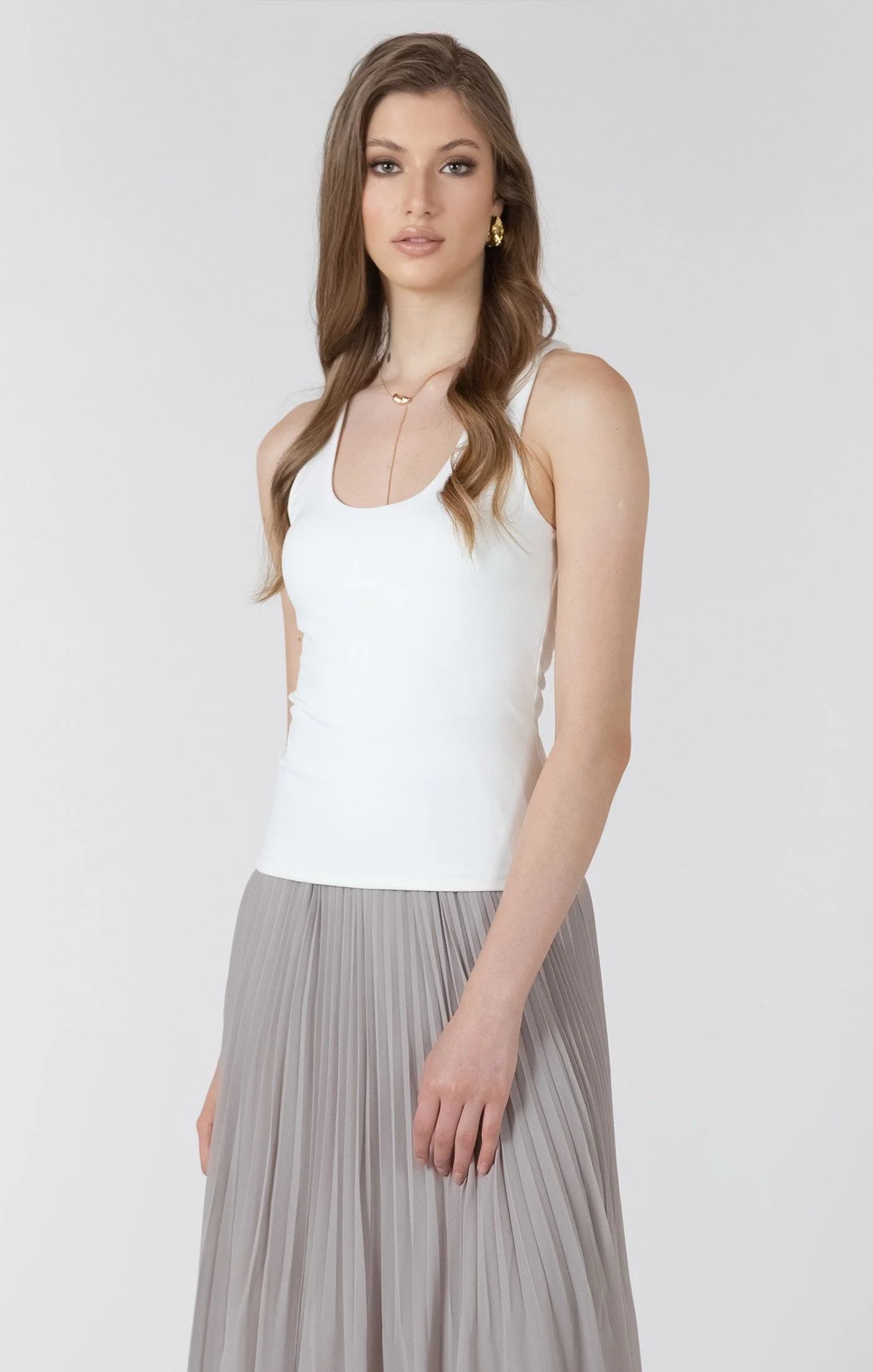 Black Tape White Tank Top