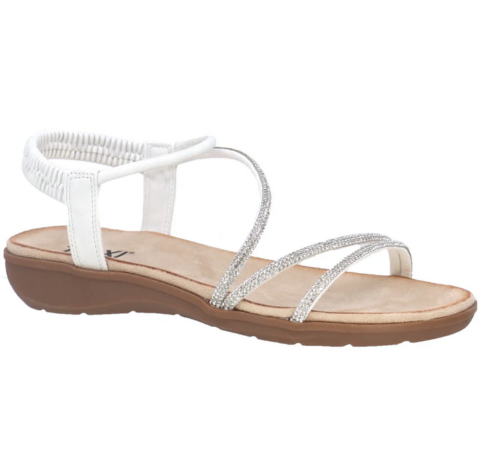 Taxi Paige White Bejeweled Sandal