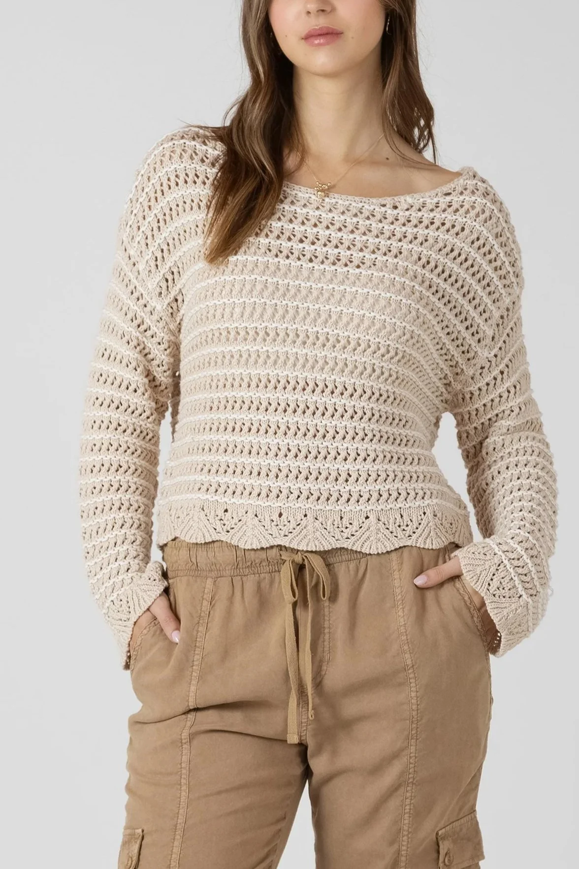 Dex Sand Wash Crochet Top