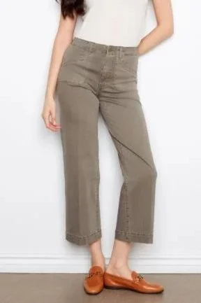 Charlie B Sage Cropped Wide Leg Twill Pants