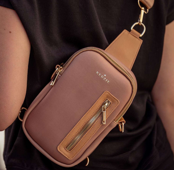 Kedzie Camel Sloane Convertible Sling Bag