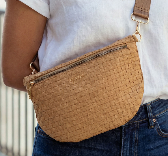 Kedzie Tan Terrace Woven Crossbody Bag