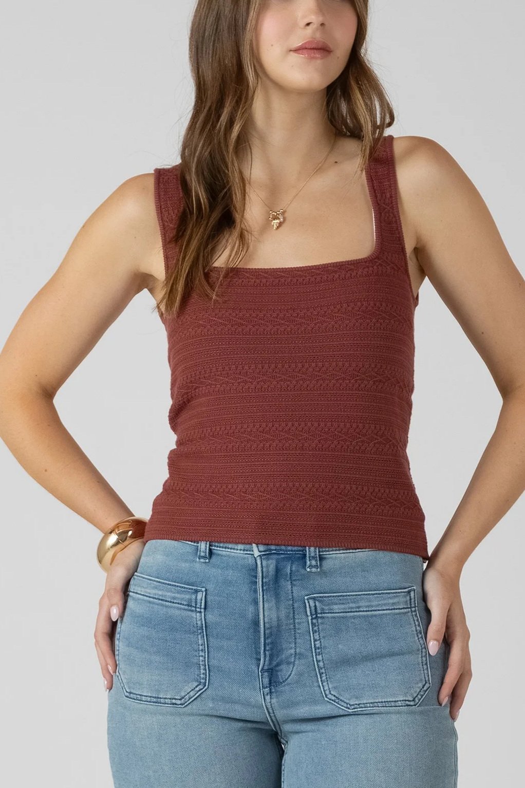 Dex Burnt Sienna Knit Tank