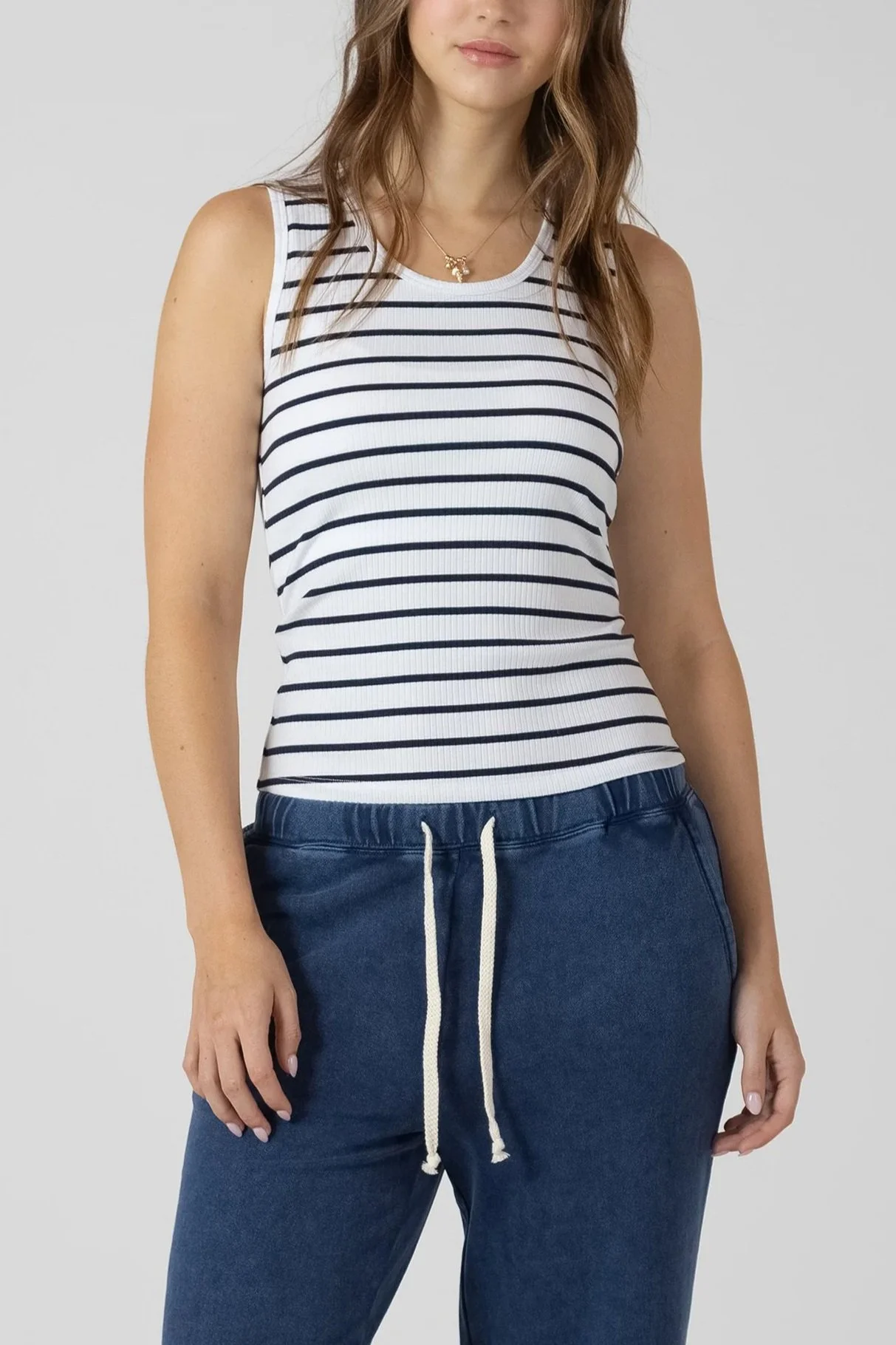Dex Marine & White Stripe Tank Top