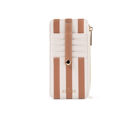 Kedzie Taupe Stripe Essentials Only Zippered Wallet