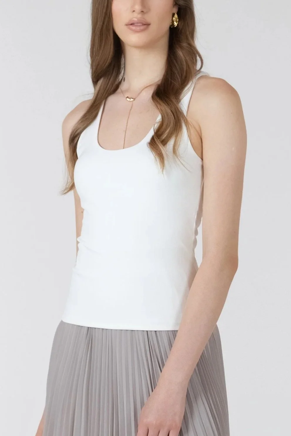 Black Tape White Tank Top