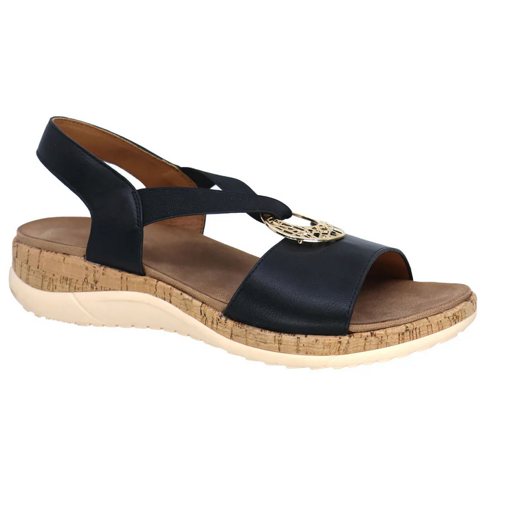 Lady Comfort Mabel B;ack Sandal