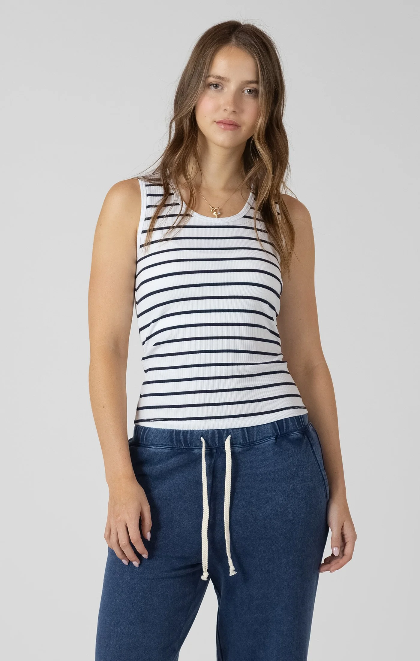 Dex Marine & White Stripe Tank Top