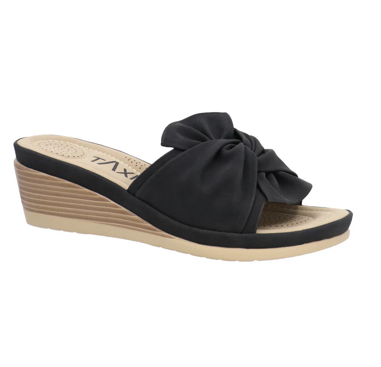Taxi Janice Black Wedge Sandal