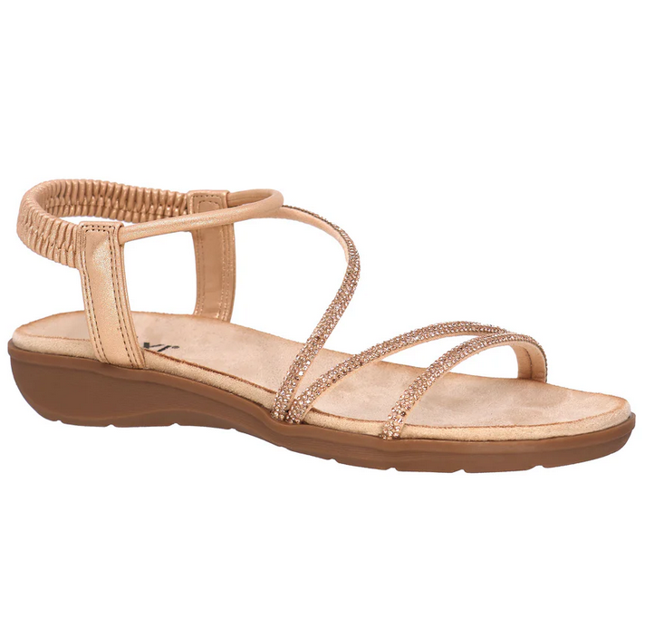 Taxi Paige Rose Gold Bejeweled Sandal
