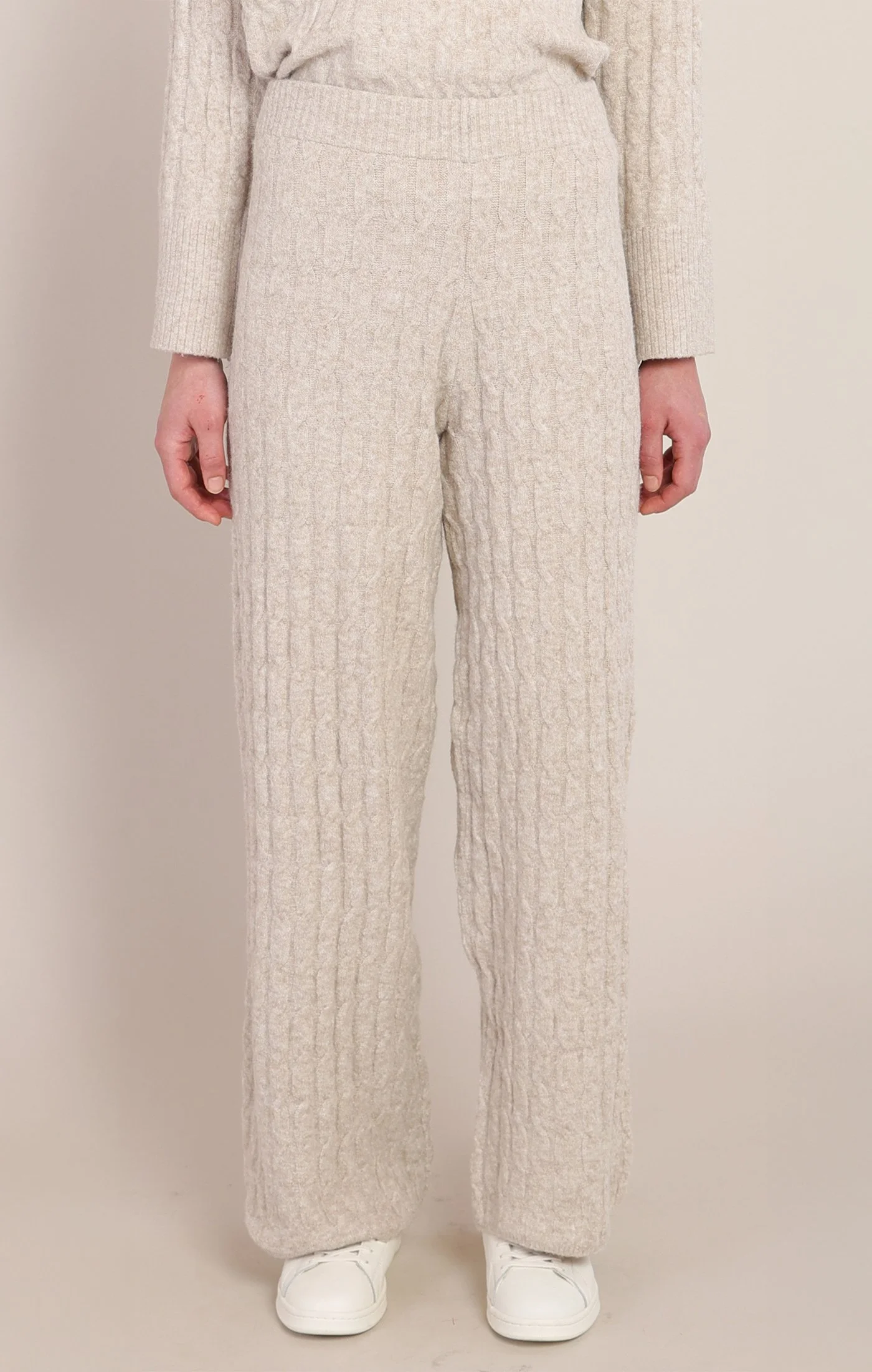 Room 34 Cable Knit Lounge Pants in Beige
